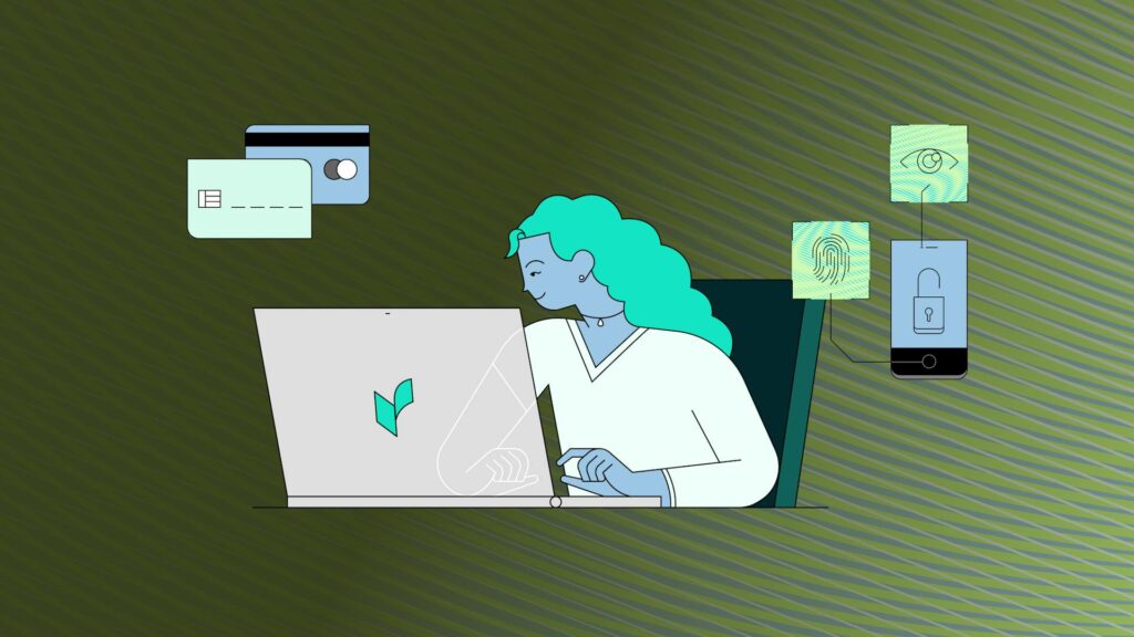 Illustration of a person using technology